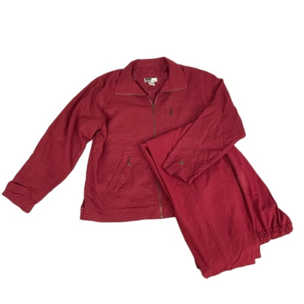 Vintage Kelly Scott two piece pants and jacket set 100% silk womens size Medium